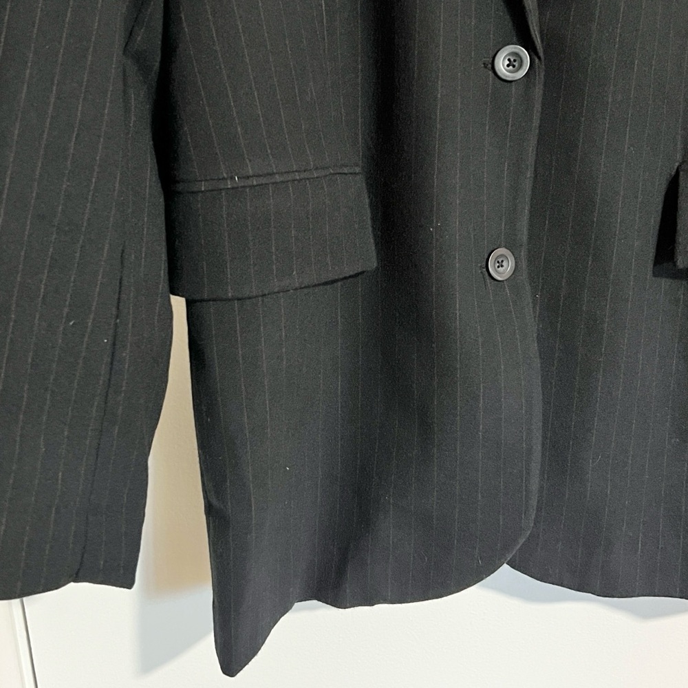 NWOT Free People Reggie Blazer Pinstripe Midnight Combo Navy Blue - Picture 10 of 16